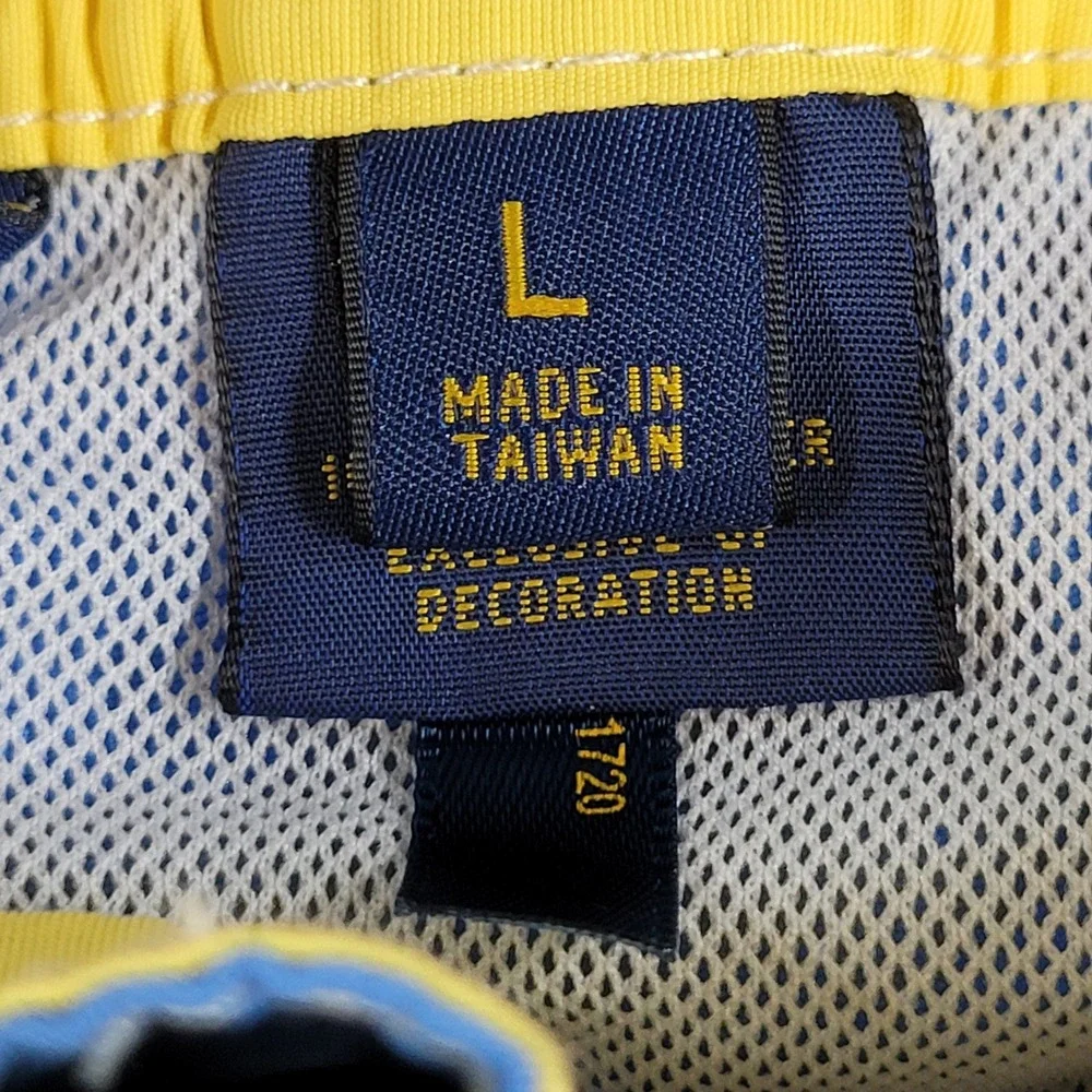 Polo Ralph Lauren Mens Blue Swim Trunks Board Shorts Cargo Pocket Size Large